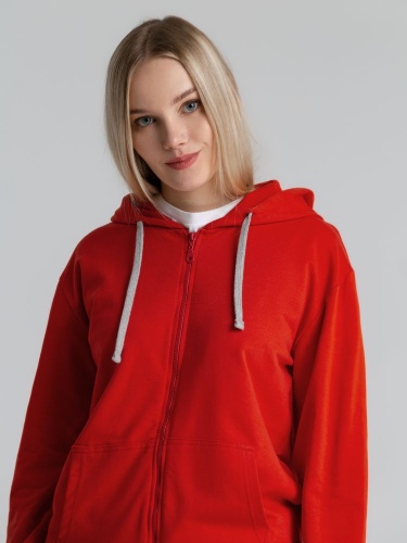 Толстовка на молнии с капюшоном Unit Siverga, красная фото 6