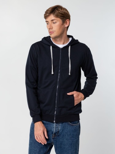 Толстовка на молнии с капюшоном Unit Siverga, темно-синяя фото 6