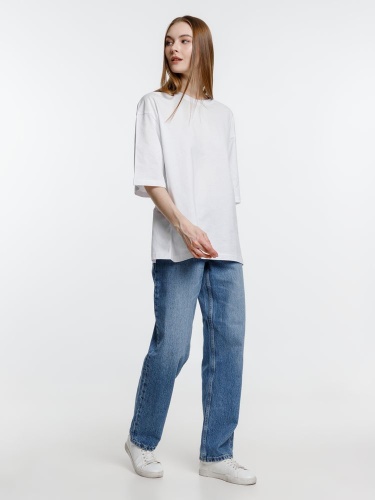 Футболка оверсайз унисекс Base Space, белая фото 4 Футболка оверсайз унисекс Base Space, белая фото 4