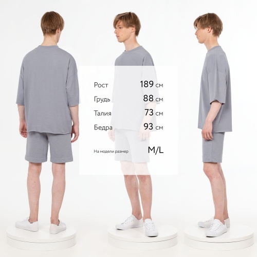 Футболка унисекс оверсайз T1, серая фото 3