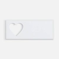 Лейбл из ПВХ с вырубкой «Сердце», белый