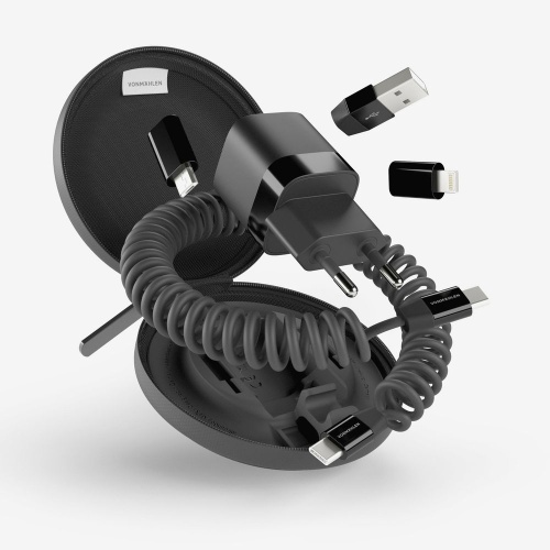 Зарядное устройство Vonmahlen Allroundo GaN, черное Зарядное устройство Vonmahlen Allroundo GaN, черное