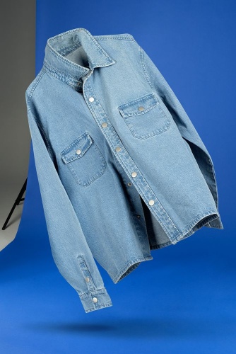 Куртка джинсовая O3, голубая фото 5