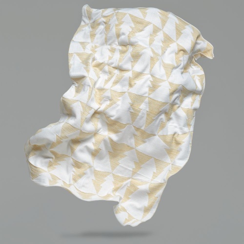 Плед «Танцующий лес», белый с золотистым фото 4 Плед «Танцующий лес», белый с золотистым фото 4