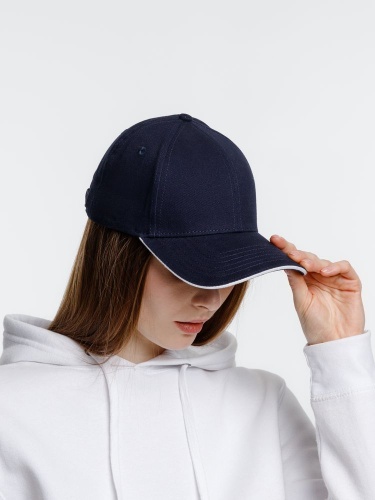 Бейсболка Spiker, темно-синяя с белым фото 3 Бейсболка Spiker, темно-синяя с белым фото 3