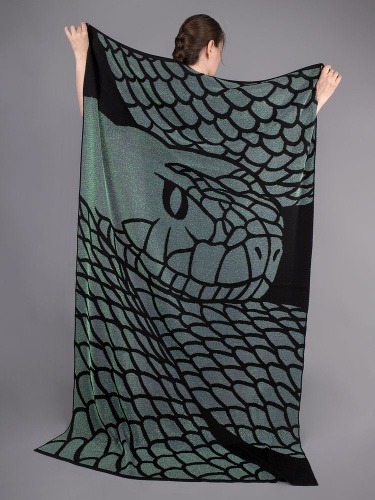 Плед Serpentica, черный с люрексом Плед Serpentica, черный с люрексом