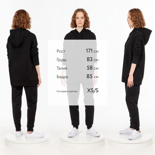 Худи унисекс H2, черное фото 3 Худи унисекс H2, черное фото 3