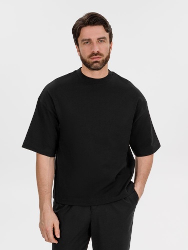 Футболка оверсайз Big Boss, черная фото 2