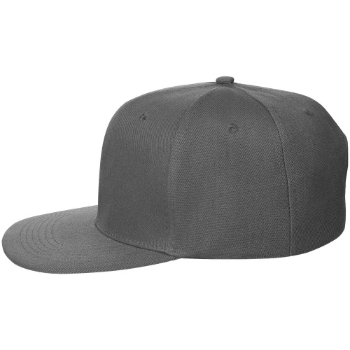 Бейсболка Snapback с прямым козырьком, серая фото 3