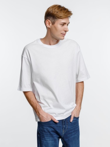 Футболка оверсайз унисекс Base Space, белая Футболка оверсайз унисекс Base Space, белая