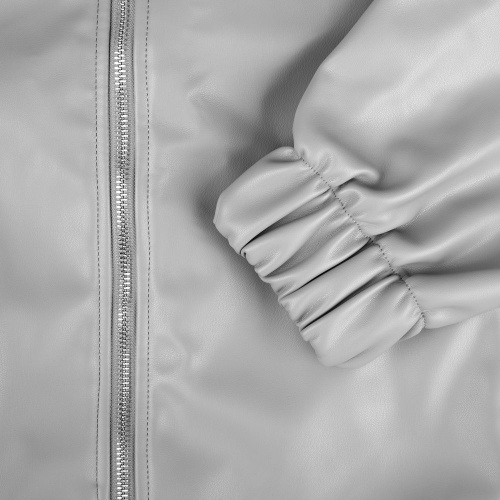 Бомбер из искусственной кожи Univer, серый фото 3 Бомбер из искусственной кожи Univer, серый фото 3