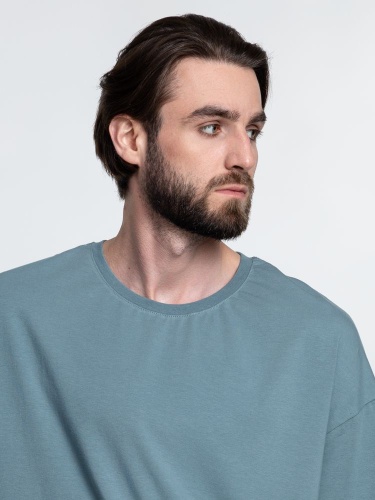 Футболка унисекс оверсайз Crosstown, серо-зеленая фото 3 Футболка унисекс оверсайз Crosstown, серо-зеленая фото 3