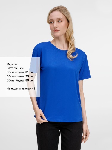 Футболка унисекс Senti, ярко-синяя фото 3