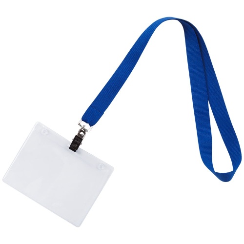 Лента для бейджа Neckband, синяя фото 3