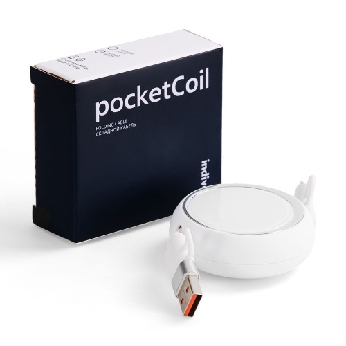 Складной кабель с переходниками pocketCoil, белый фото 9