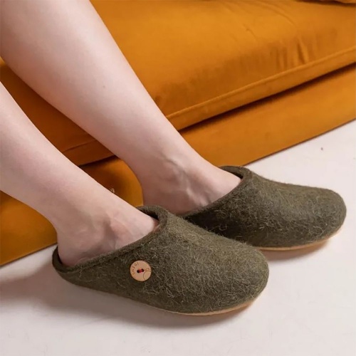 Домашние валенки Step, зеленые (олива) фото 3