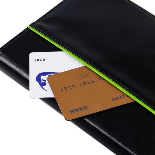 Ежедневник Alanis, недатированный, черный с зеленым фото 3 Ежедневник Alanis, недатированный, черный с зеленым фото 3