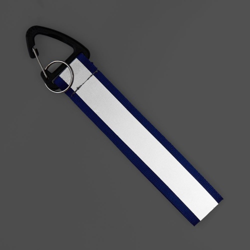 Светоотражающий брелок Flashline, серый с синим фото 5