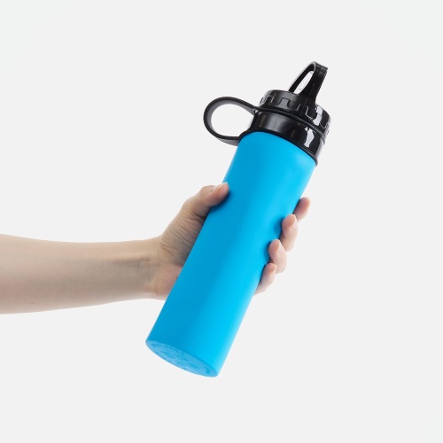 Складная бутылка для воды Langfossen, голубая фото 3 Складная бутылка для воды Langfossen, голубая фото 3