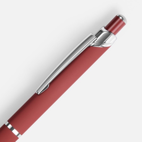 Ручка шариковая Chromos Soft Touch, красная фото 4