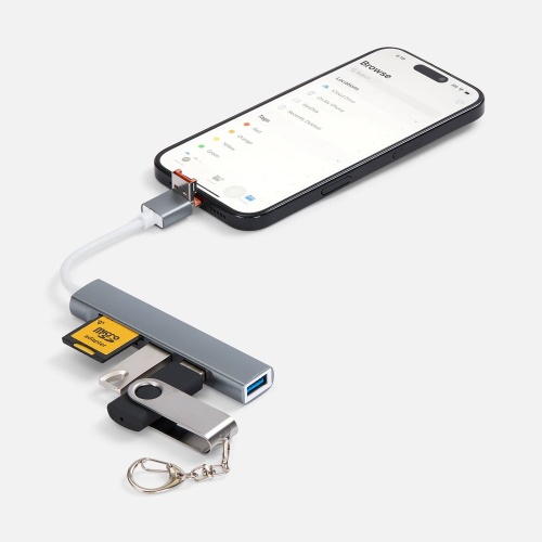 USB-хаб Slotto, серый фото 5