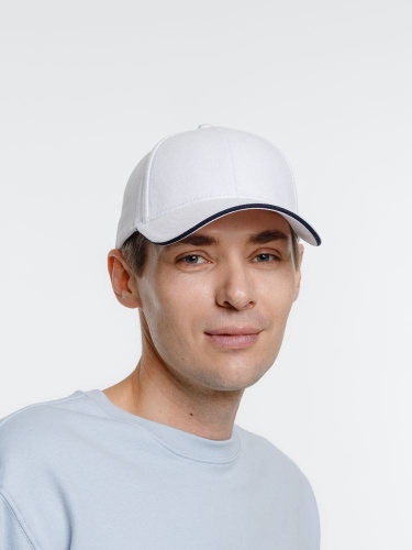 Бейсболка Spiker, белая с темно-синим фото 4