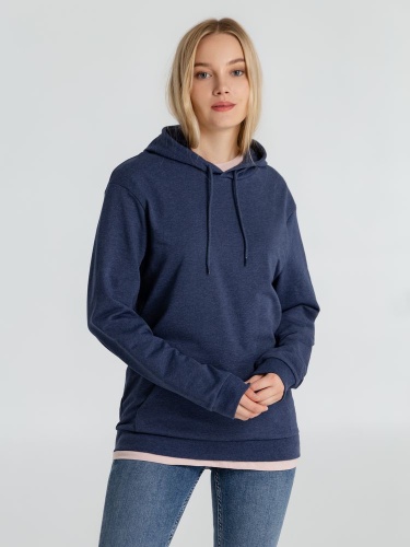 Толстовка с капюшоном унисекс Hoodie, синий меланж фото 7