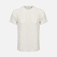 Футболка спортивная унисекс Vortex, молочно-белая