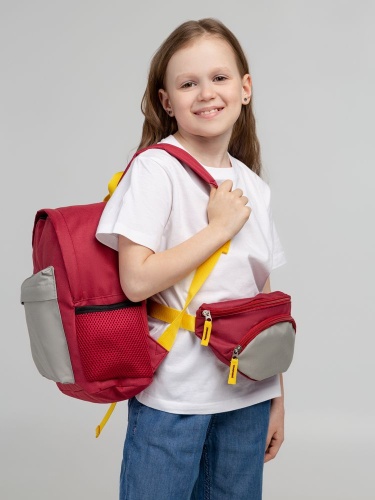 Рюкзак детский Kiddo, бордовый с серым фото 8