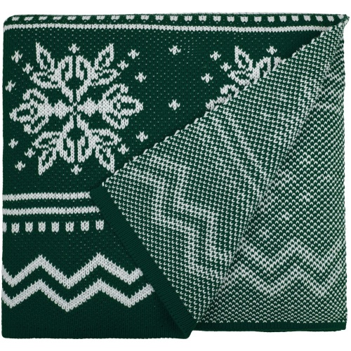 Плед Elnik, зеленый с молочно-белым фото 2 Плед Elnik, зеленый с молочно-белым фото 2