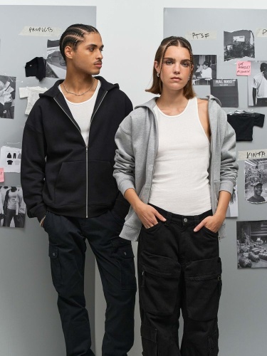 Толстовка унисекс на молнии Jelo, черная фото 7