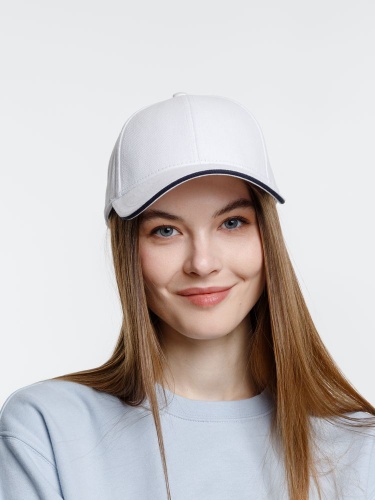 Бейсболка Spiker, белая с темно-синим фото 3