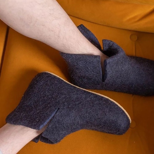 Домашние валенки Wild, темно-синие (клякса) фото 2 Домашние валенки Wild, темно-синие (клякса) фото 2