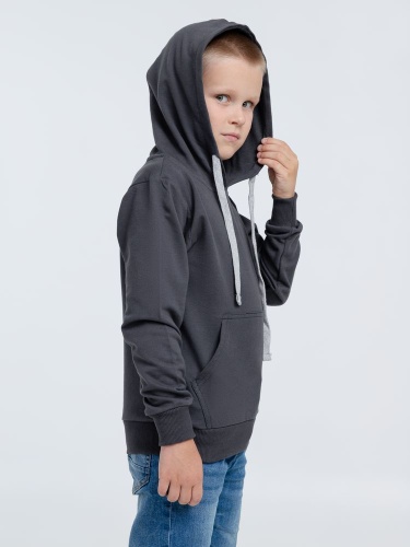 Толстовка с капюшоном детская Kirenga Kids, темно-серая (графит) фото 9
