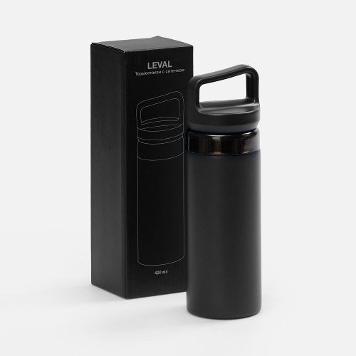 Термостакан Leval с ситечком, черный фото 3 Термостакан Leval с ситечком, черный фото 3