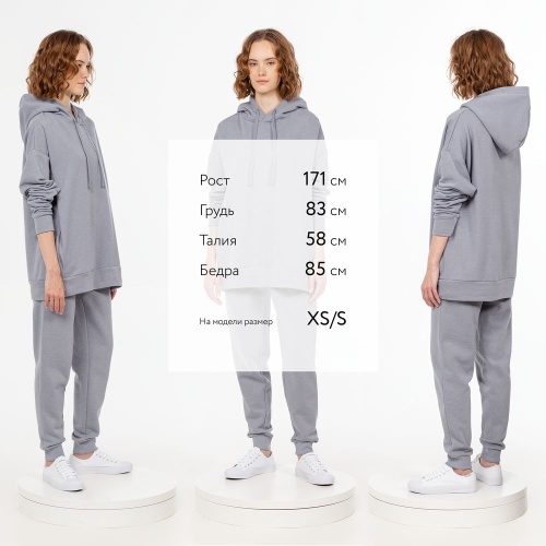 Худи унисекс H2, серое фото 3 Худи унисекс H2, серое фото 3