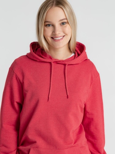 Толстовка с капюшоном унисекс Hoodie, красный меланж фото 14