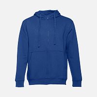 Толстовка мужская на молнии с капюшоном Amsterdam, ярко-синяя