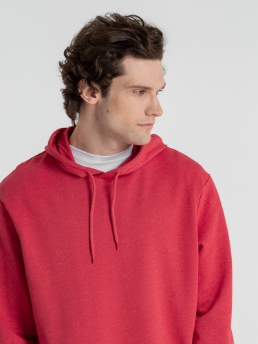 Толстовка с капюшоном унисекс Hoodie, красный меланж фото 9