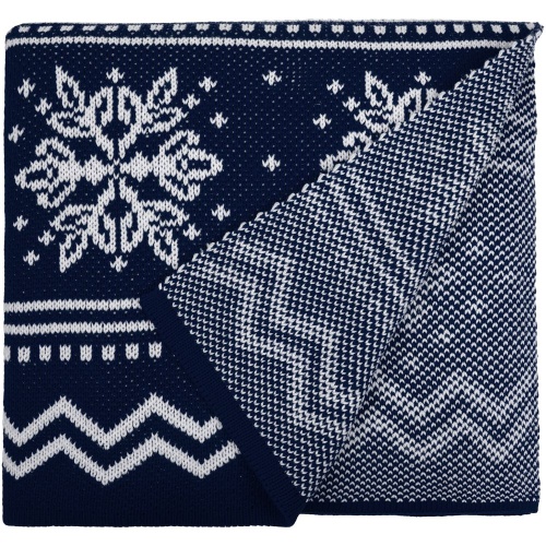 Плед Elnik, синий с молочно-белым фото 2