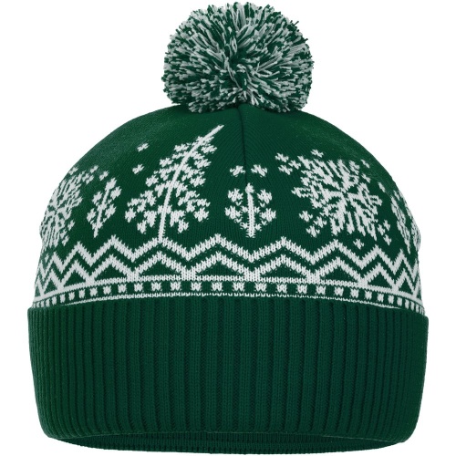 Шапка Elnik, зеленая с молочно-белым фото 2 Шапка Elnik, зеленая с молочно-белым фото 2