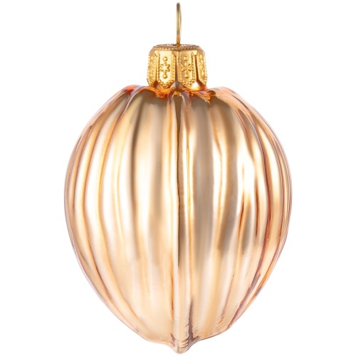 Елочная игрушка «Грецкий орех», золотистая фото 2