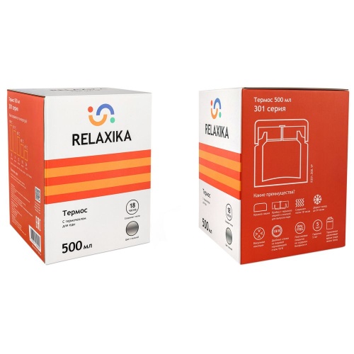 Термос для еды Relaxika 500, в чехле, стальной фото 7