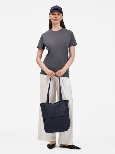 Сумка для покупок Denimate, темно-синяя фото 3