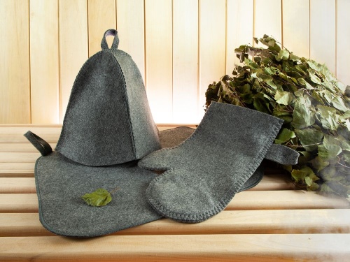 Банная рукавица Heat Off, серая фото 3 Банная рукавица Heat Off, серая фото 3