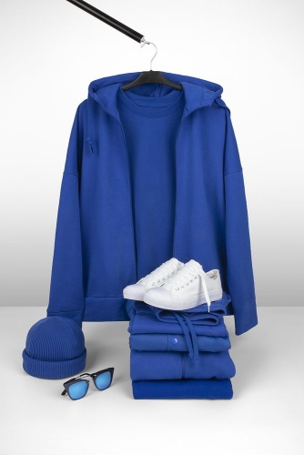 Толстовка унисекс H3, синяя фото 5