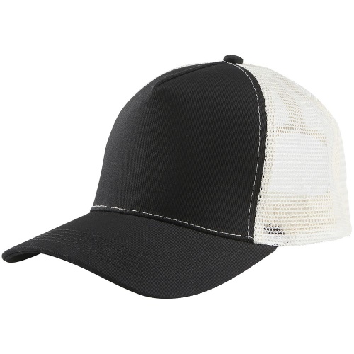 Бейсболка Blink, черная с молочно-белым Бейсболка Blink, черная с молочно-белым