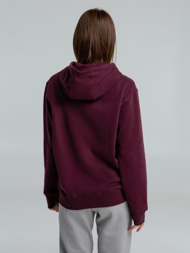 Толстовка на молнии с капюшоном унисекс King, бордовая фото 7