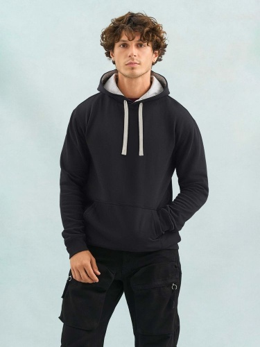 Худи унисекс Cameron, черный меланж с черным фото 3