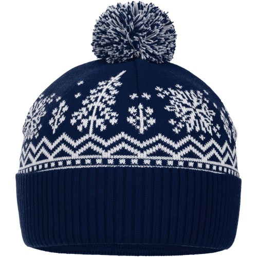 Шапка Elnik, синяя с молочно-белым фото 2 Шапка Elnik, синяя с молочно-белым фото 2